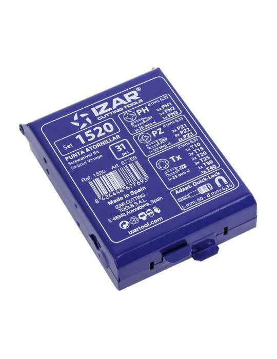 Punta Atornillar Set PH1-2-3 Tx10-15-20-25-30-40 PZ1-2-3 DIN3126 Standard -1520- IZAR