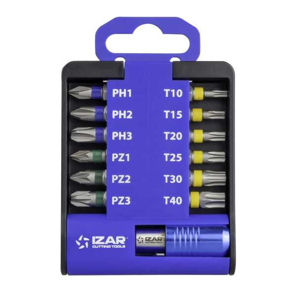 Punta Atornillar Set PH1-2-3 PZ1-2-3 T10-15-20-25-30-40 DIN3126 Standard -1520- IZAR