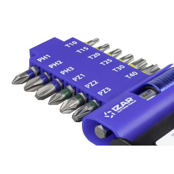 Punta Atornillar Set PH1-2-3 PZ1-2-3 T10-15-20-25-30-40 DIN3126 Standard -1520- IZAR