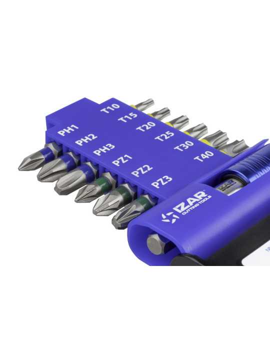 Punta Atornillar Set PH1-2-3 PZ1-2-3 T10-15-20-25-30-40 DIN3126 Standard -1520- IZAR