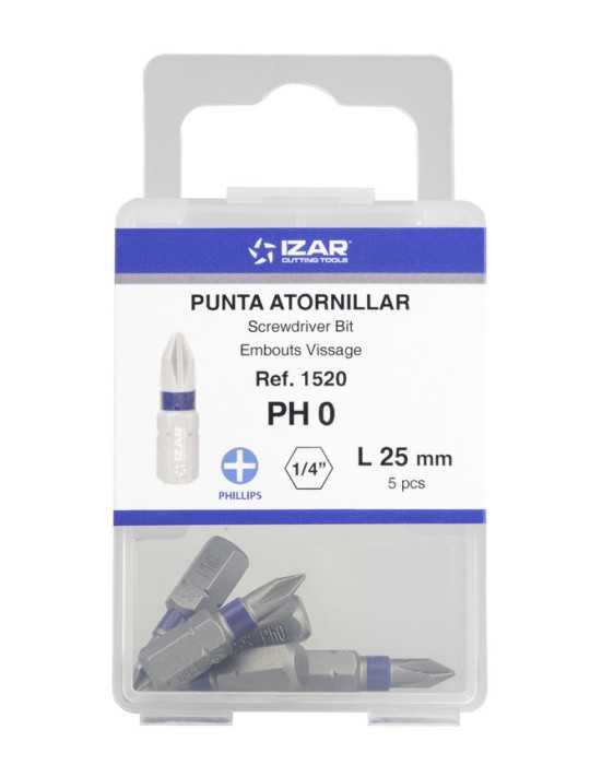 Punta Atornillar HEX 3 DIN3126 Standard L25 - (pack 5 uds. - EUR/pack) -1520- IZAR