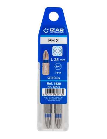 Punta Atornillar PH 2 DIN3126 Standard L25 - (pack 2 pcs. - EUR/pack) -1520- IZAR 2