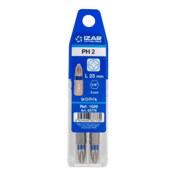 Punta Atornillar PH 2 DIN3126 Standard L25 - (pack 2 pcs. - EUR/pack) -1520- IZAR