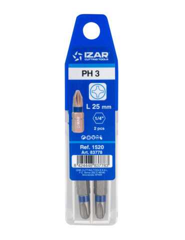 Punta Atornillar PH 3 DIN3126 Standard L25 - (pack 2 pcs. - EUR/pack) -1520- IZAR 2