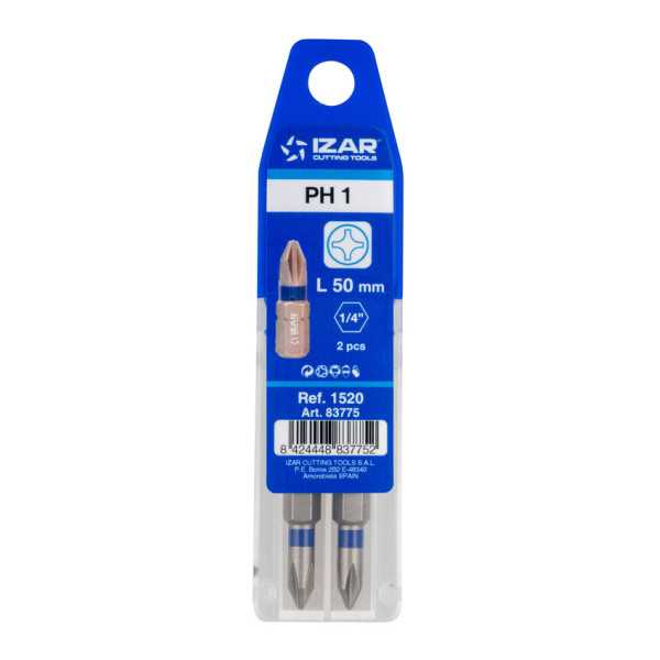 Punta Atornillar PH 3 DIN3126 Standard L50 - (pack 2 pcs. - EUR/pack) -1520- IZAR
