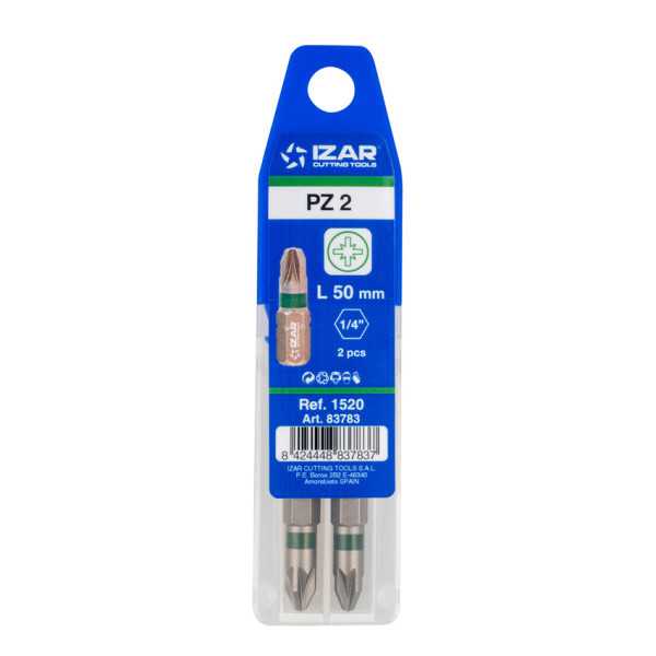Punta Atornillar PZ 2 DIN3126 Standard L25 - (pack 2 pcs. - EUR/pack) -1520- IZAR