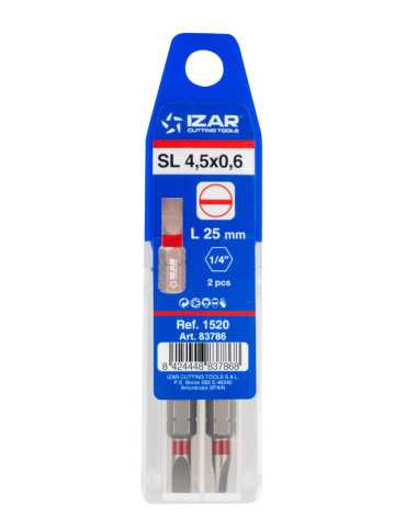 Punta Atornillar SL 6,5X1,2 DIN3126 Standard L25 - (pack 2 pcs. - EUR/pack) -1520- IZAR
