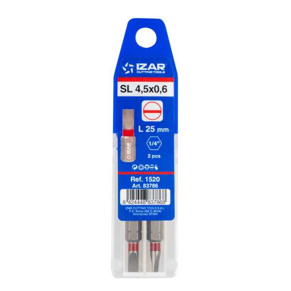 Punta Atornillar SL 6,5X1,2 DIN3126 Standard L25 - (pack 2 pcs. - EUR/pack) -1520- IZAR
