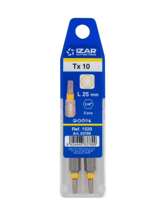 Punta Atornillar Torx 40 DIN3126 Standard L25 - (pack 2 pcs. - EUR/pack) -1520- IZAR