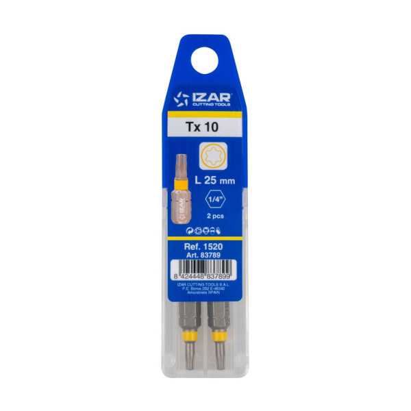 Punta Atornillar Torx 40 DIN3126 Standard L50 - (pack 2 pcs. - EUR/pack) -1520- IZAR