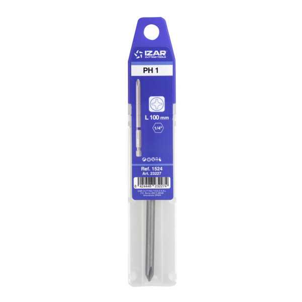 Punta Atornillar PH 1 DIN3126 Standard Larga L100 - (pack 1 pc. - EUR/pack) -1524- IZAR