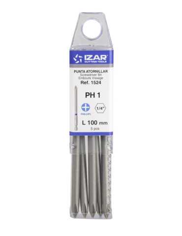 Punta Atornillar PH 1 DIN3126 Standard Larga L100 - (pack 5 pcs. - EUR/pack) -1524- IZAR 2