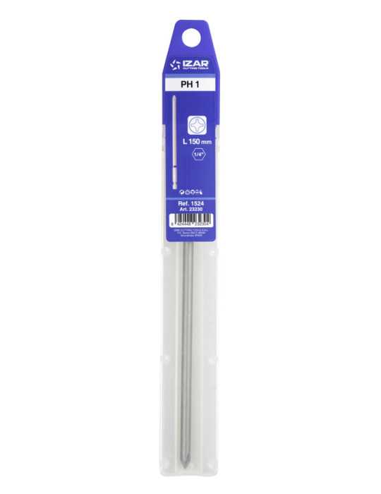 Punta Atornillar PH 1 DIN3126 Standard Larga L150 - (pack 1 pc. - EUR/pack) -1524- IZAR