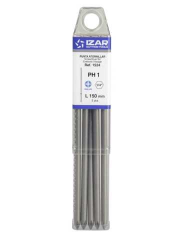 Punta Atornillar PH 1 DIN3126 Standard Larga L150 - (pack 5 pcs. - EUR/pack) -1524- IZAR 2
