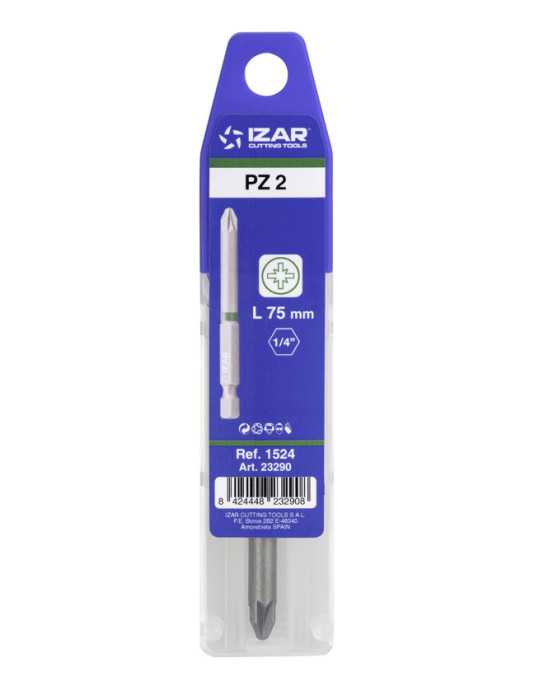 Punta Atornillar PZ 2 DIN3126 Standard Larga L75 - (pack 1 pc. - EUR/pack) -1524- IZAR