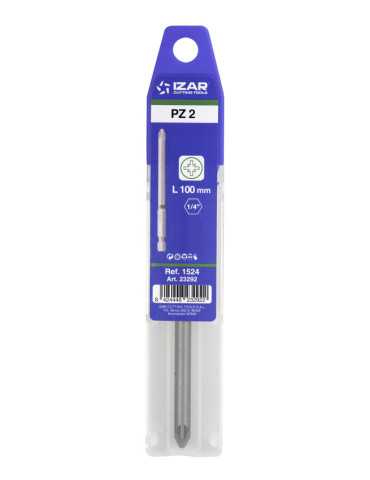 Punta Atornillar PZ 2 DIN3126 Standard Larga L100 - (pack 1 pc. - EUR/pack) -1524- IZAR 2