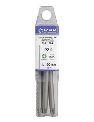 Punta Atornillar PZ 2 DIN3126 Standard Larga L100 - (pack 5 pcs. - EUR/pack) -1524- IZAR 2