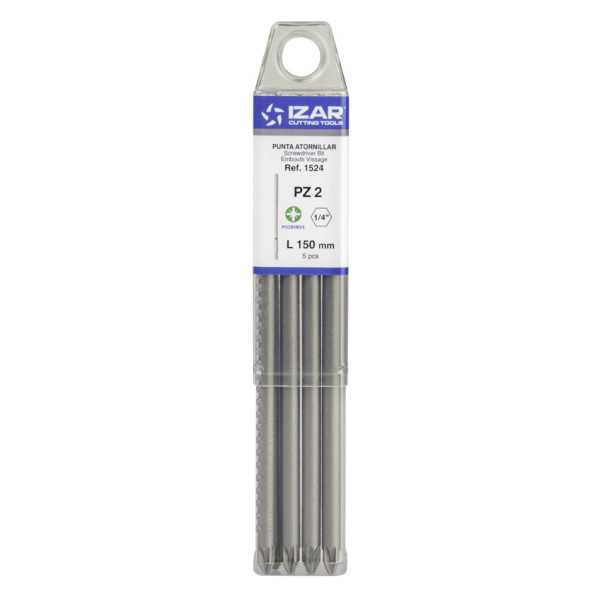 Punta Atornillar PZ 2 DIN3126 Standard Larga L150 - (pack 5 pcs. - EUR/pack) -1524- IZAR