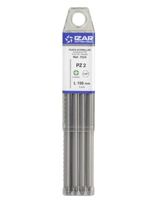 Punta Atornillar PZ 2 DIN3126 Standard Larga L150 - (pack 5 pcs. - EUR/pack) -1524- IZAR