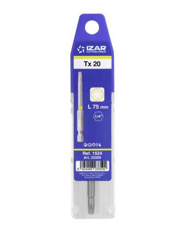 Punta Atornillar Torx 20 DIN3126 Standard Larga L75 - (pack 1 pc. - EUR/pack) -1524- IZAR 2