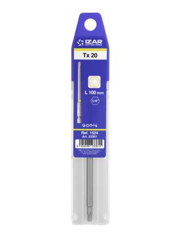 Punta Atornillar Torx 20 DIN3126 Standard Larga L100 - (pack 1 pc. - EUR/pack) -1524- IZAR 2