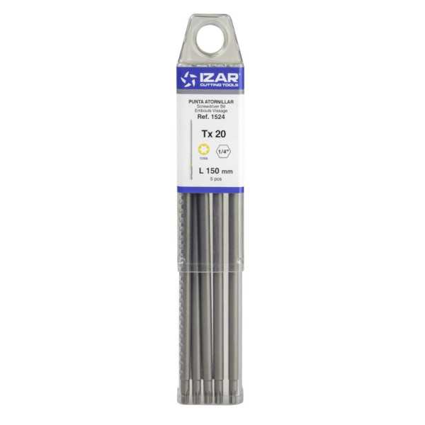 Punta Atornillar Torx 20 DIN3126 Standard Larga L150 - (pack 5 pcs. - EUR/pack) -1524- IZAR