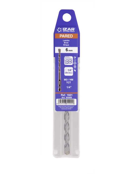 Broca 5,00 mm Pared HEX E6,3 -1601- IZAR