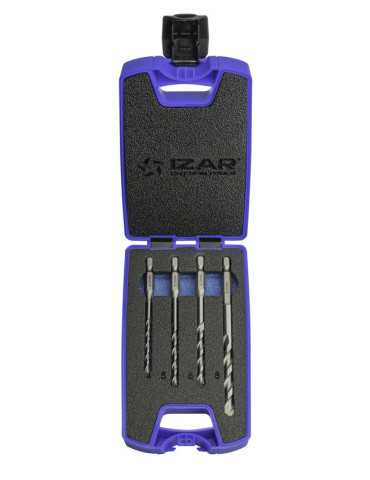 Broca Set 04-05-06-08 mm Pared HEX E6,3 -1601- IZAR