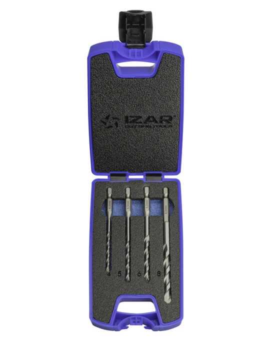Broca Set 04-05-06-08 mm Pared HEX E6,3 -1601- IZAR