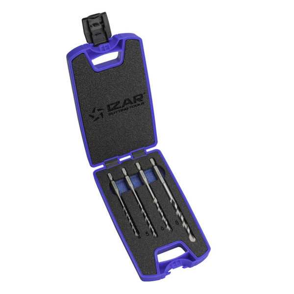 Broca Set 04-05-06-08 mm Pared HEX E6,3 -1601- IZAR