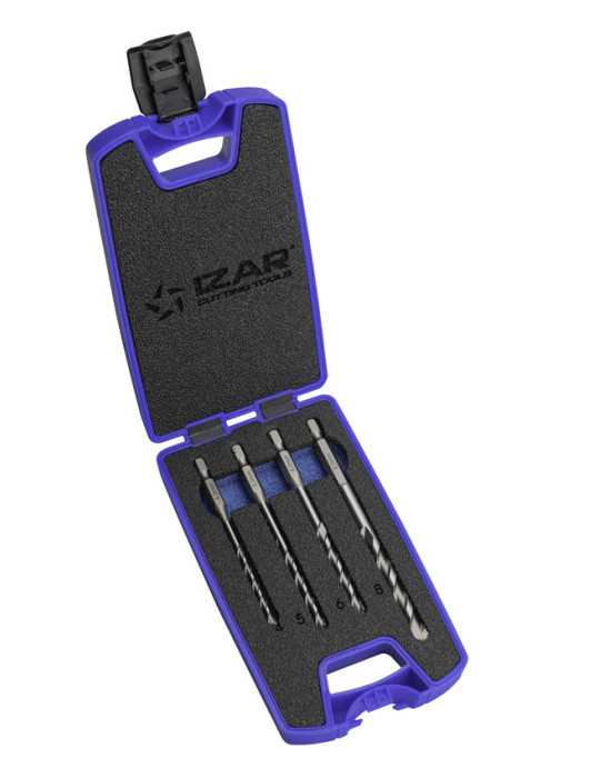 Broca Set 04-05-06-08 mm Pared HEX E6,3 -1601- IZAR