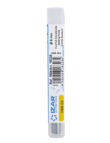 Broca 6,00 mm HSS Co Puntos-Soldadura Punta Zirkonio -1604- IZAR 2