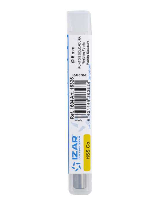 Broca 8,00 mm HSS Co Puntos-Soldadura Punta Zirkonio -1604- IZAR