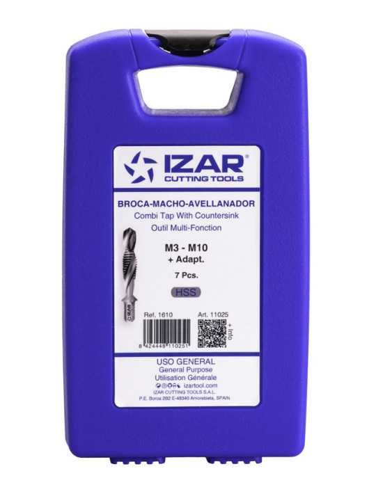 Broca-Macho-Avellanador Set HSS DIN3126 -1610- IZAR