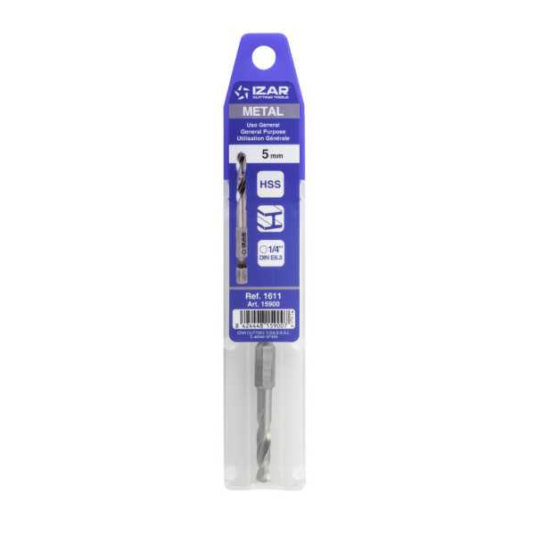 Broca 6,50 mm HSS Hexagonal Extra Corta 1/4 DIN E6.3 Metal -1611- IZAR