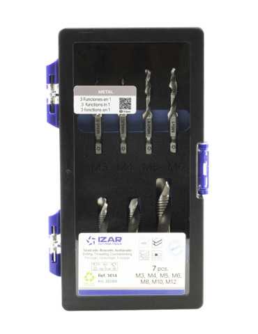 Broca-Macho-Avellanador Set M3-M12 HSS DIN3126 E6.3 -1614- IZAR
