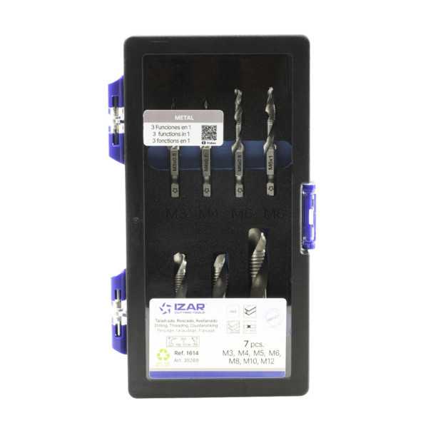Broca-Macho-Avellanador Set M3-M12 HSS DIN3126 E6.3 -1614- IZAR