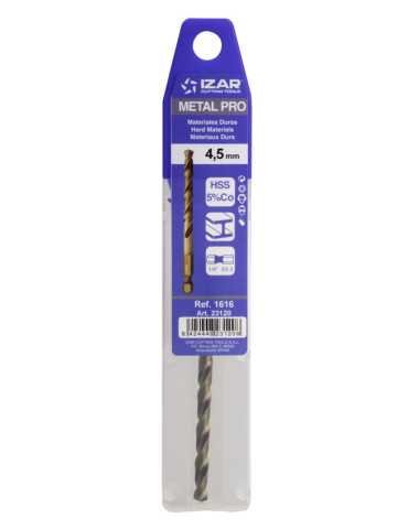 Broca 12,00 mm HSS Co Hexagonal 1/4 Larga DIN E6.3 Metal -1616- IZAR 2