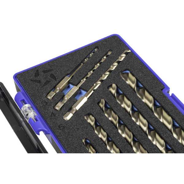 Broca Set 3-4-5-6-8 mm HSS Co Hexagonal 1/4 Larga DIN E6.3 Metal -1616- IZAR