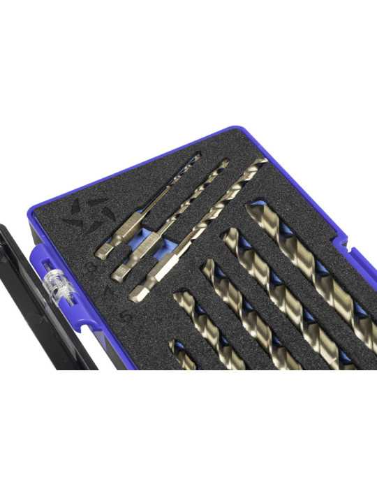 Broca Set 3-4-5-6-8 mm HSS Co Hexagonal 1/4 Larga DIN E6.3 Metal -1616- IZAR