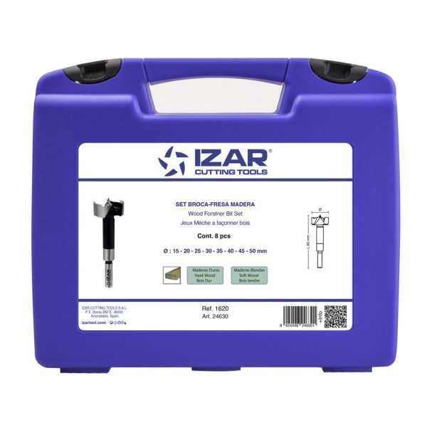 Broca-Fresa Set 15-50 mm HSS Madera -1620- IZAR