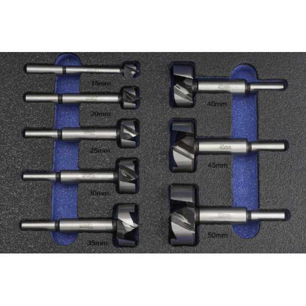 Broca-Fresa Set 15-50 mm HSS Madera -1620- IZAR
