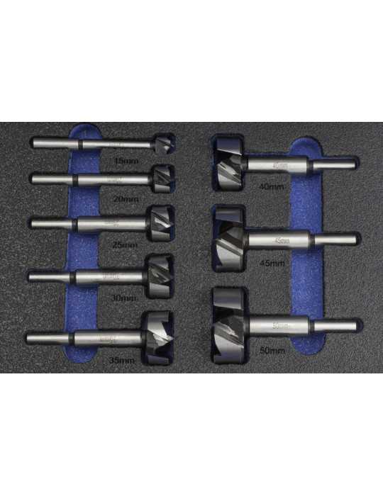 Broca-Fresa Set 15-50 mm HSS Madera -1620- IZAR