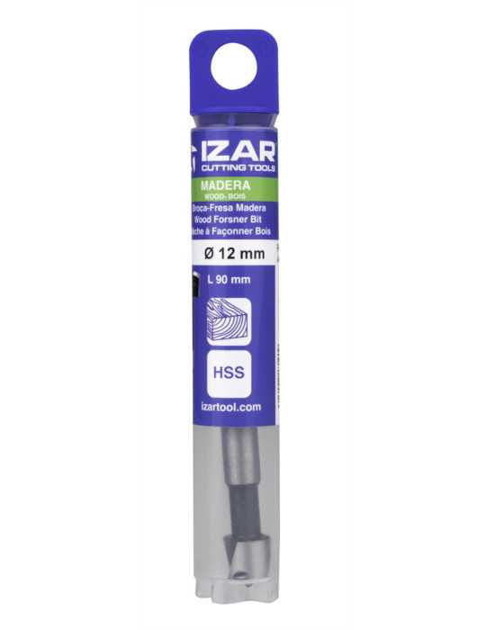 Broca-Fresa 12,00 mm HSS Madera -1620- IZAR
