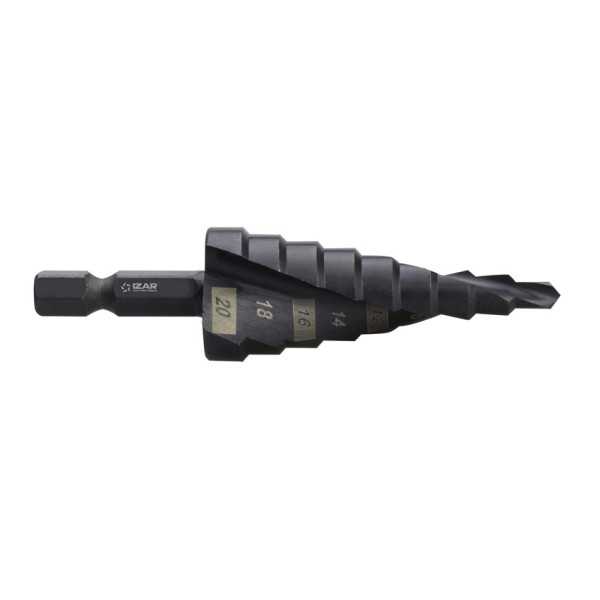 Broca Set 04,0X12,0 HSS Co Escalonada Espiral DIN E6.3 04,0X20,0 - 06,0X30,0 mm -1622- IZAR