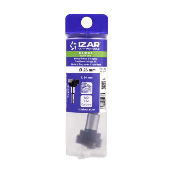 Broca-Fresa 26,00 mm Metal-Duro Madera Bisagra -1625- IZAR