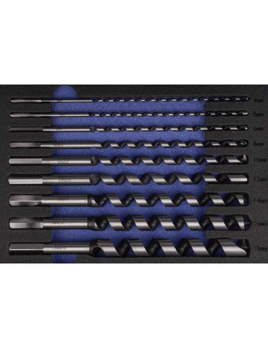 Broca Set 4-18 mm Madera Espiral -1655- IZAR