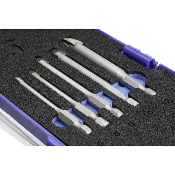 Broca Set 05-06-08-10-12 mm Pared Profesional 4Z+ Mango 3 Planos -1821- IZAR