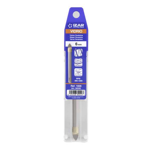 Broca Set 04-05-06-08 mm Vidrio -1836- IZAR