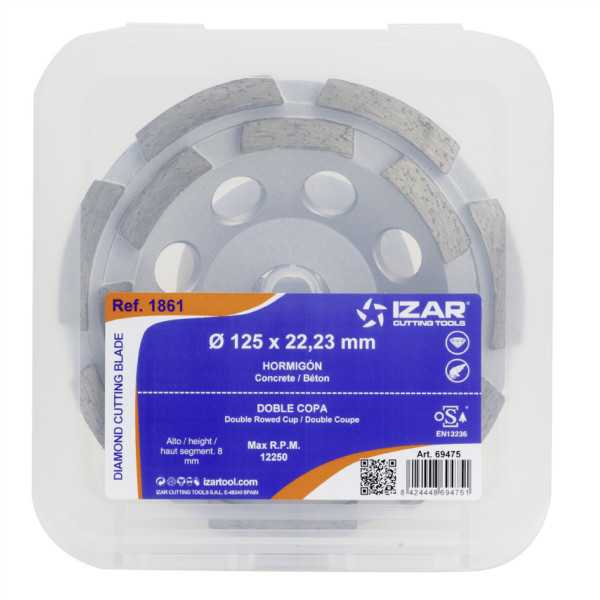 Disco 115 x 08 mm Diamante Hormigon Forma Doble Copa -1861- IZAR